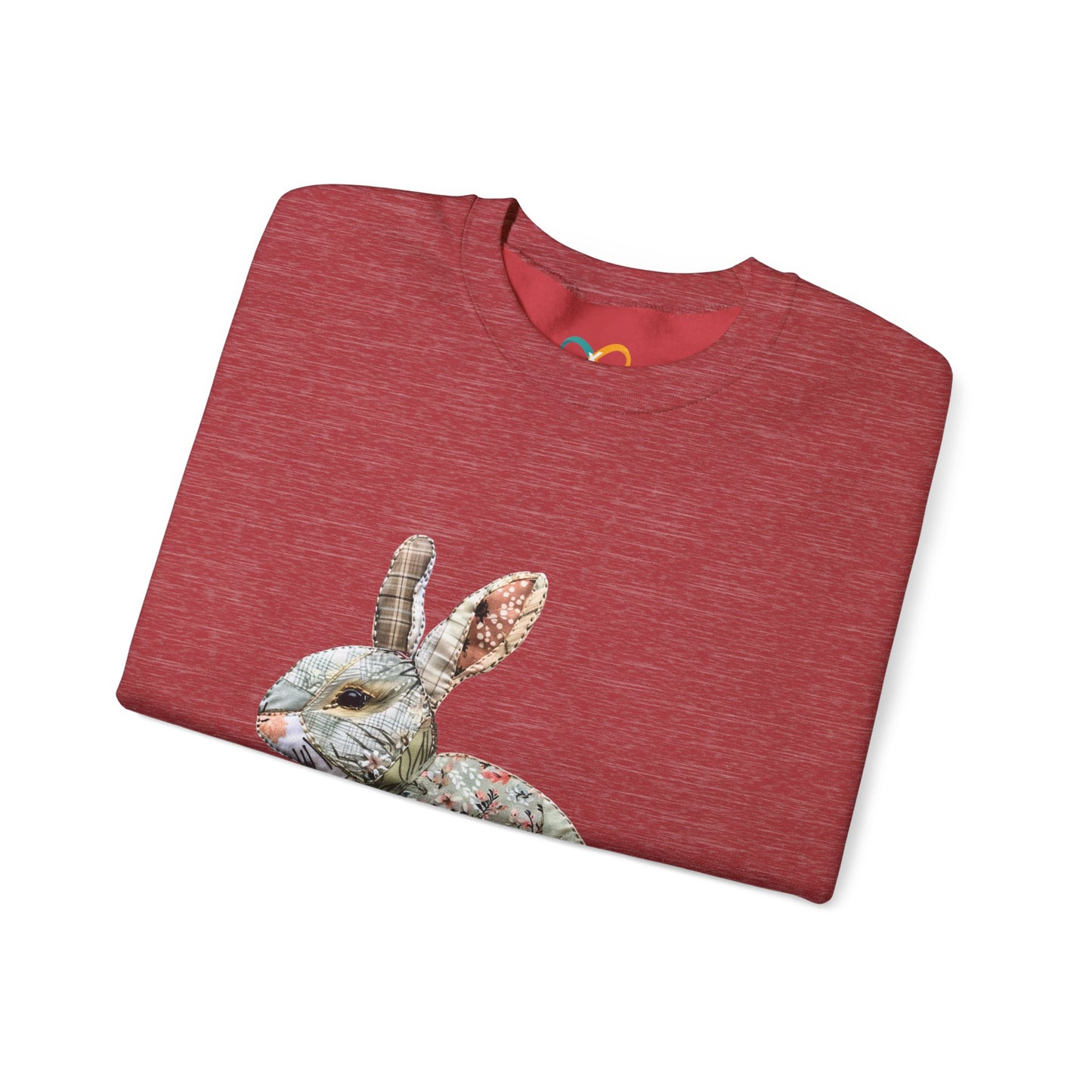 Easter Bunny Faux-Quilt Crewneck Sweatshirt