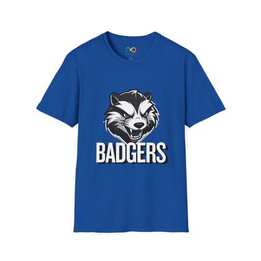 9 Badgers Mascot T‑Shirt — Fierce Badger Logo Tee w/ number 9
