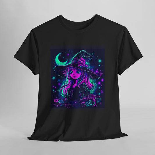 Halloween Witch Tee - Neon Whimsical Cottage Core Unisex Heavy Cotton