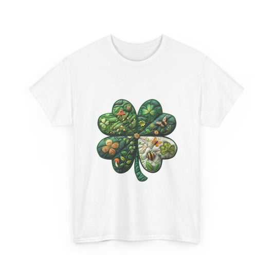 Shamrock Cottagecore Faux Quilt T-Shirt — St. Patrick's Day Tee