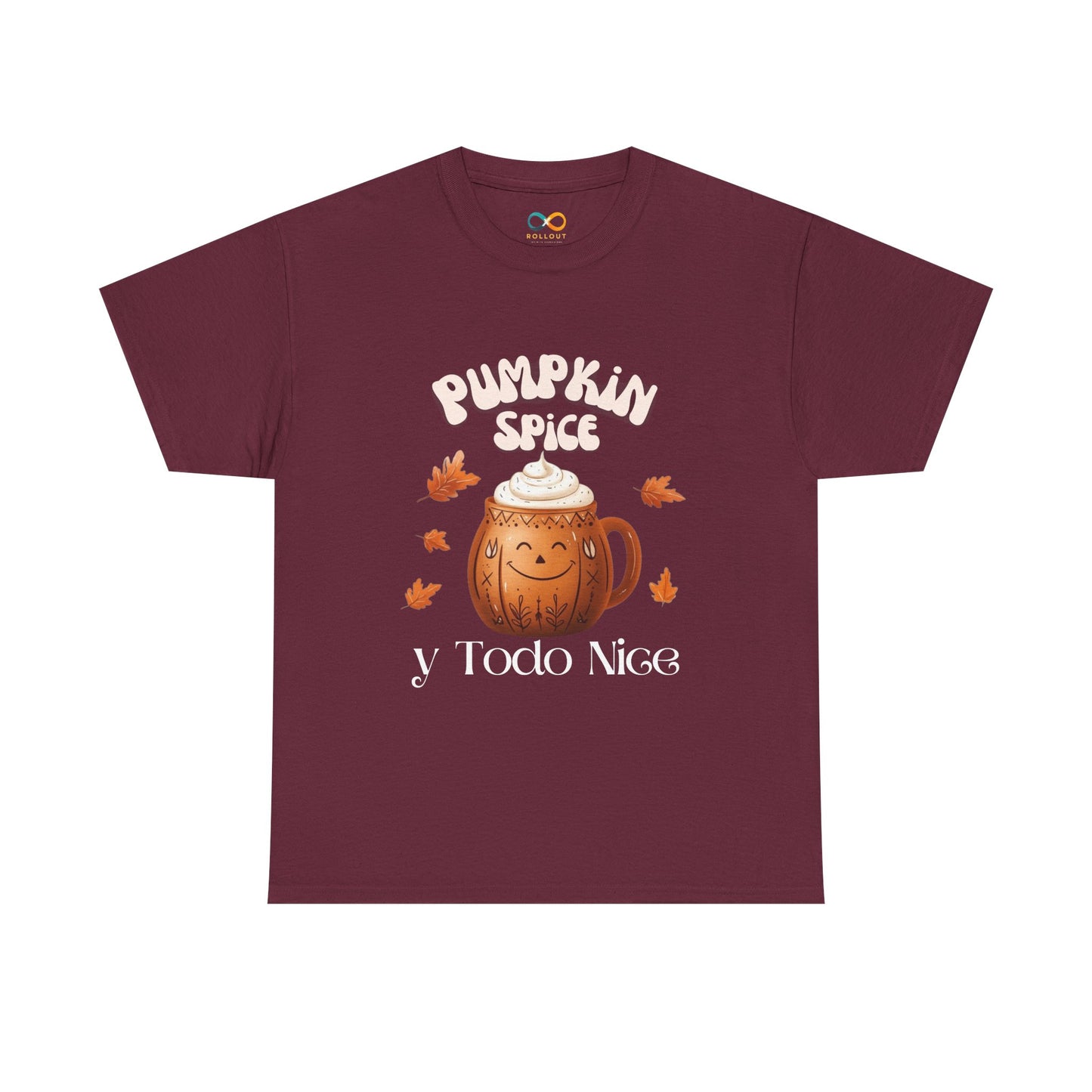 Pumpkin Spice y Todo Nice Unisex Heavy Cotton Tee, Autumn Shirt, Fall Apparel, Holiday Gift, Cozy Layering, Halloween T-Shirt