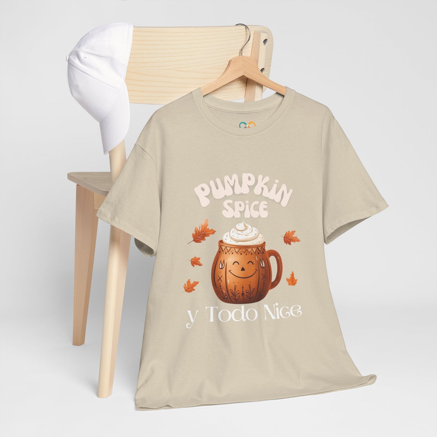 Pumpkin Spice y Todo Nice Unisex Heavy Cotton Tee, Autumn Shirt, Fall Apparel, Holiday Gift, Cozy Layering, Halloween T-Shirt