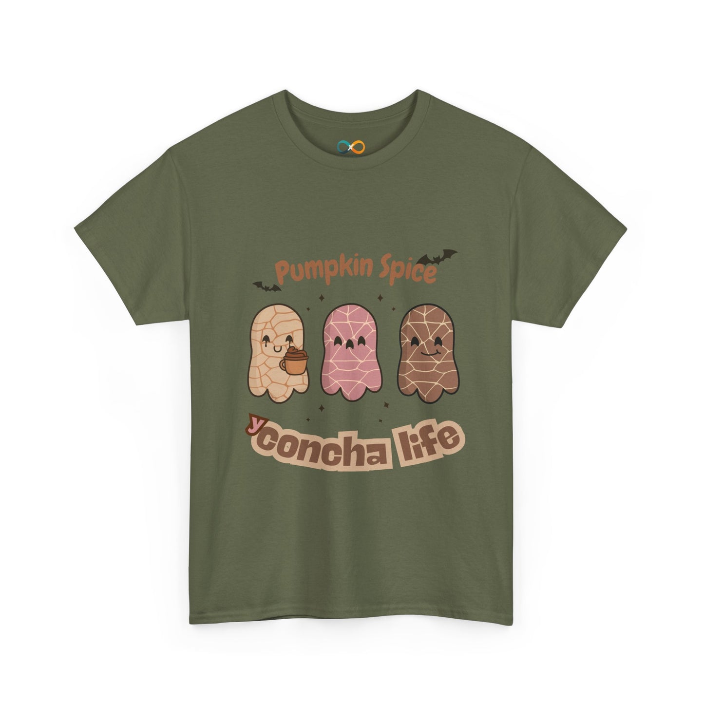 Pumpkin Spice Concha Life Halloween Tee, Unisex Cotton T-Shirt for Fall Festivals, Cute Autumn Apparel, Gift for Pumpkin Spice Lovers, Cozy Casual Wear