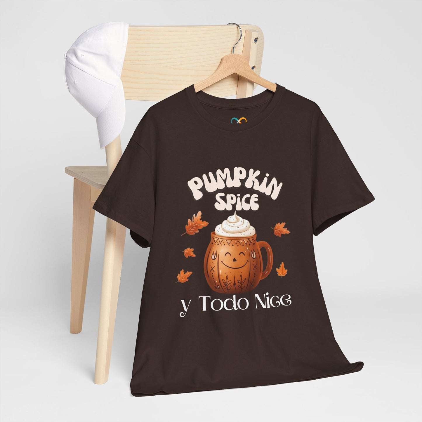 Pumpkin Spice y Todo Nice Unisex Heavy Cotton Tee, Autumn Shirt, Fall Apparel, Holiday Gift, Cozy Layering, Halloween T-Shirt