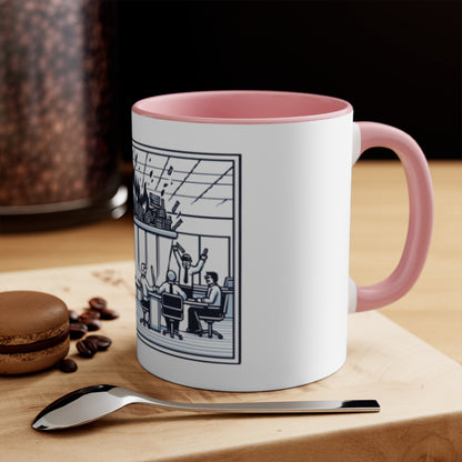 Office Chaos Fire Scene Accent Mug – Perfect for Busy Professionals