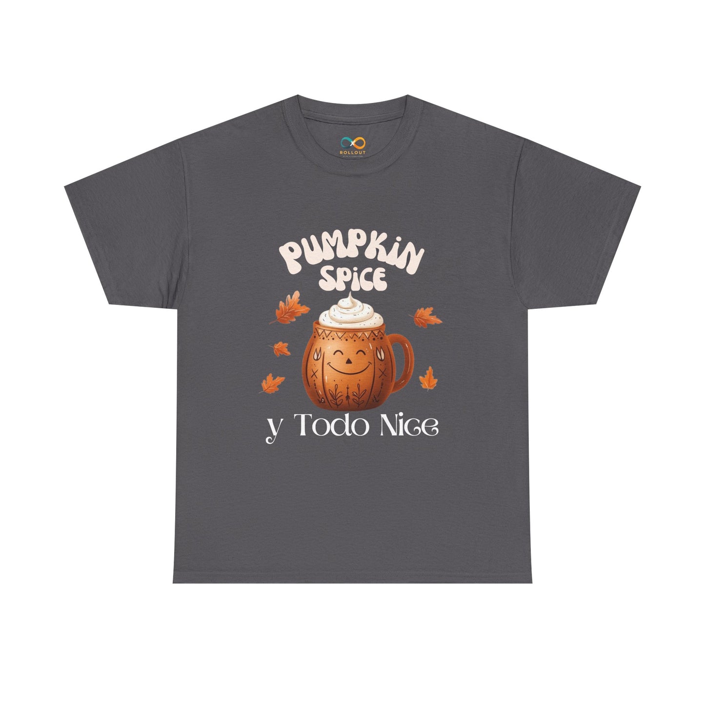 Pumpkin Spice y Todo Nice Unisex Heavy Cotton Tee, Autumn Shirt, Fall Apparel, Holiday Gift, Cozy Layering, Halloween T-Shirt