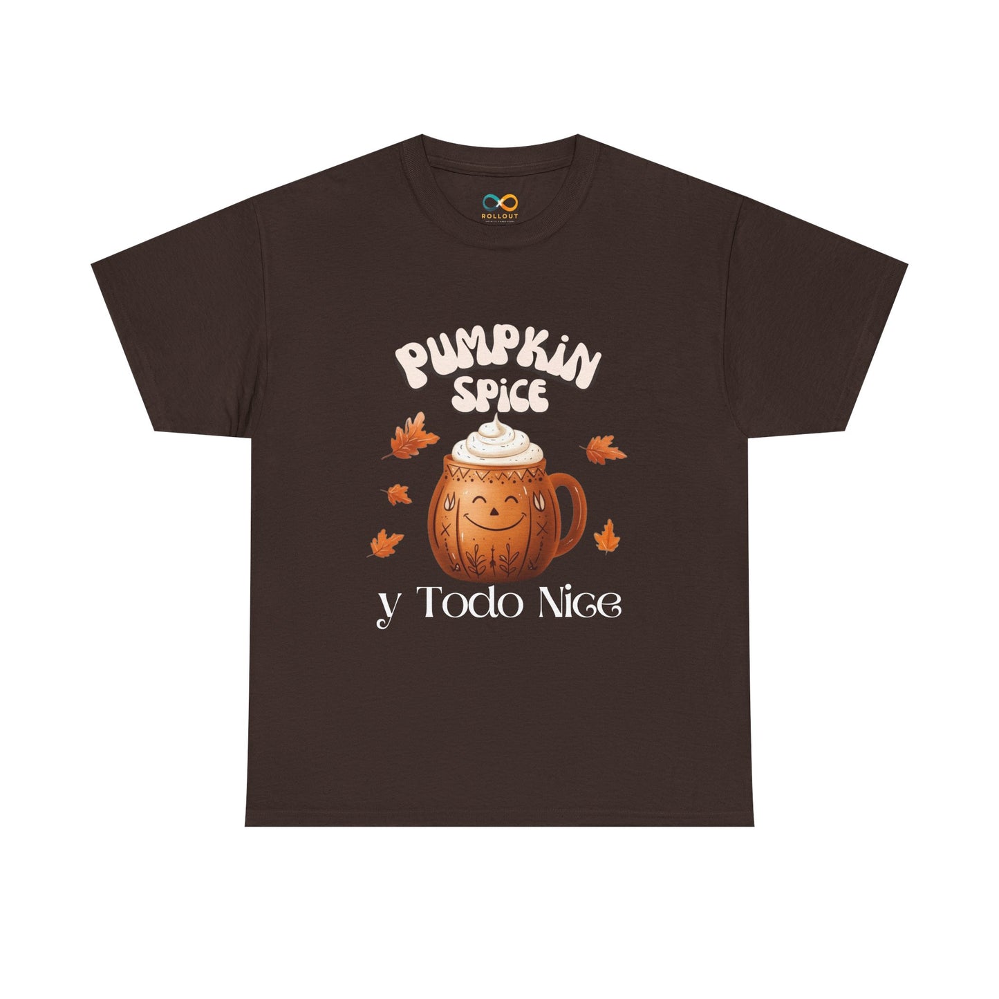 Pumpkin Spice y Todo Nice Unisex Heavy Cotton Tee, Autumn Shirt, Fall Apparel, Holiday Gift, Cozy Layering, Halloween T-Shirt