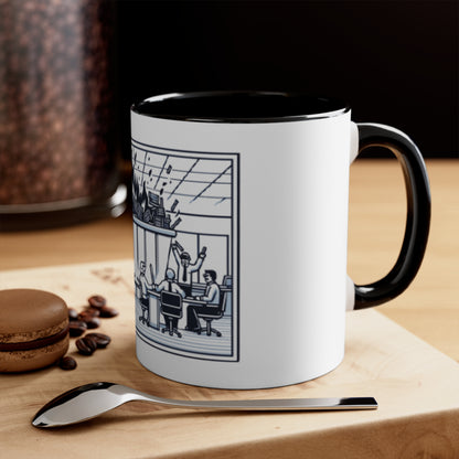 Office Chaos Fire Scene Accent Mug – Perfect for Busy Professionals