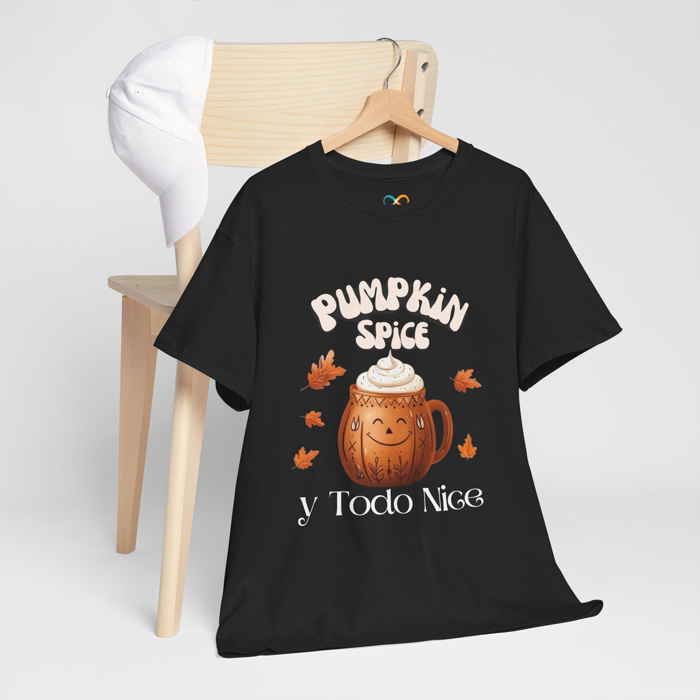 Pumpkin Spice y Todo Nice Unisex Heavy Cotton Tee, Autumn Shirt, Fall Apparel, Holiday Gift, Cozy Layering, Halloween T-Shirt