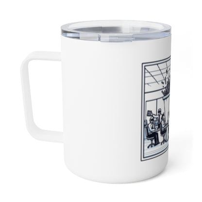 Office Chaos Fire Scene Accent Mug - For Busy Professionals