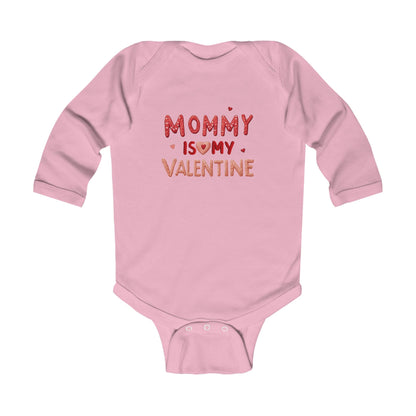 Infant Bodysuit — "Mommy Is My Valentine" Long Sleeve Baby Onesie (Valentine's Day)