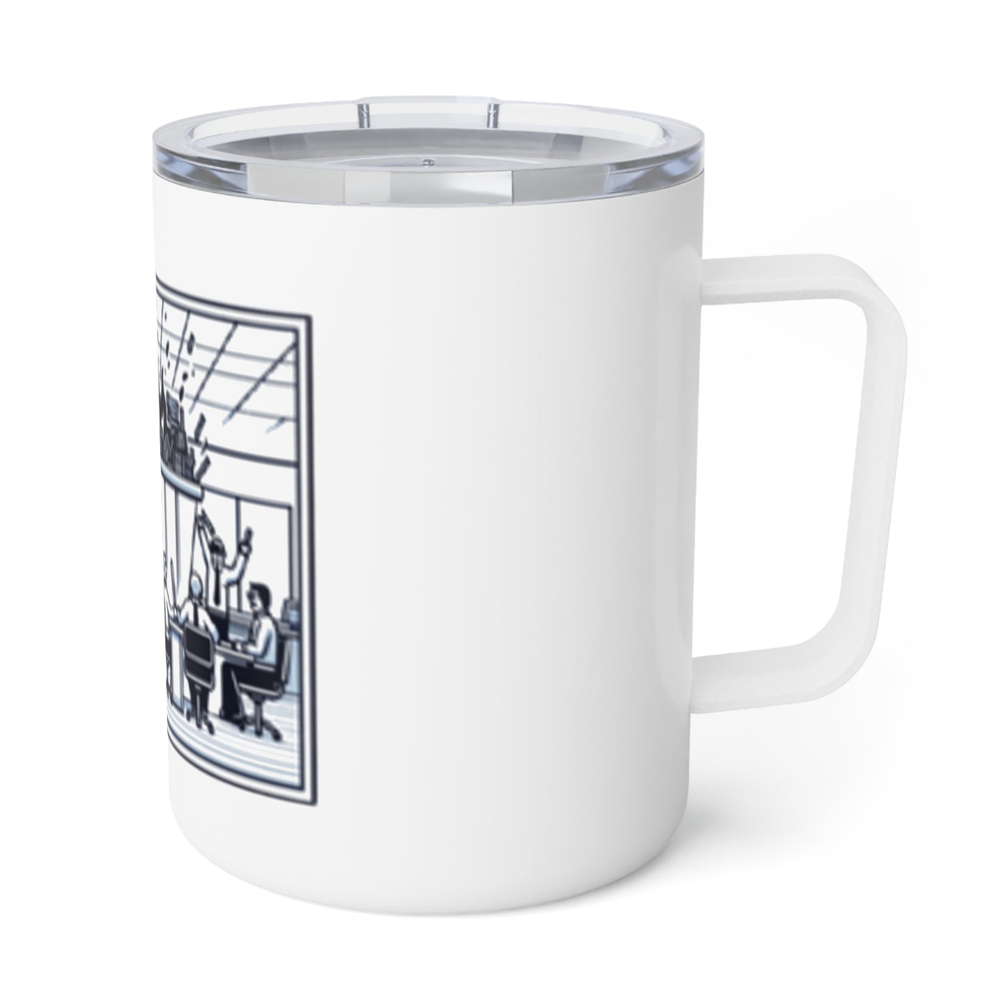Office Chaos Fire Scene Accent Mug - For Busy Professionals