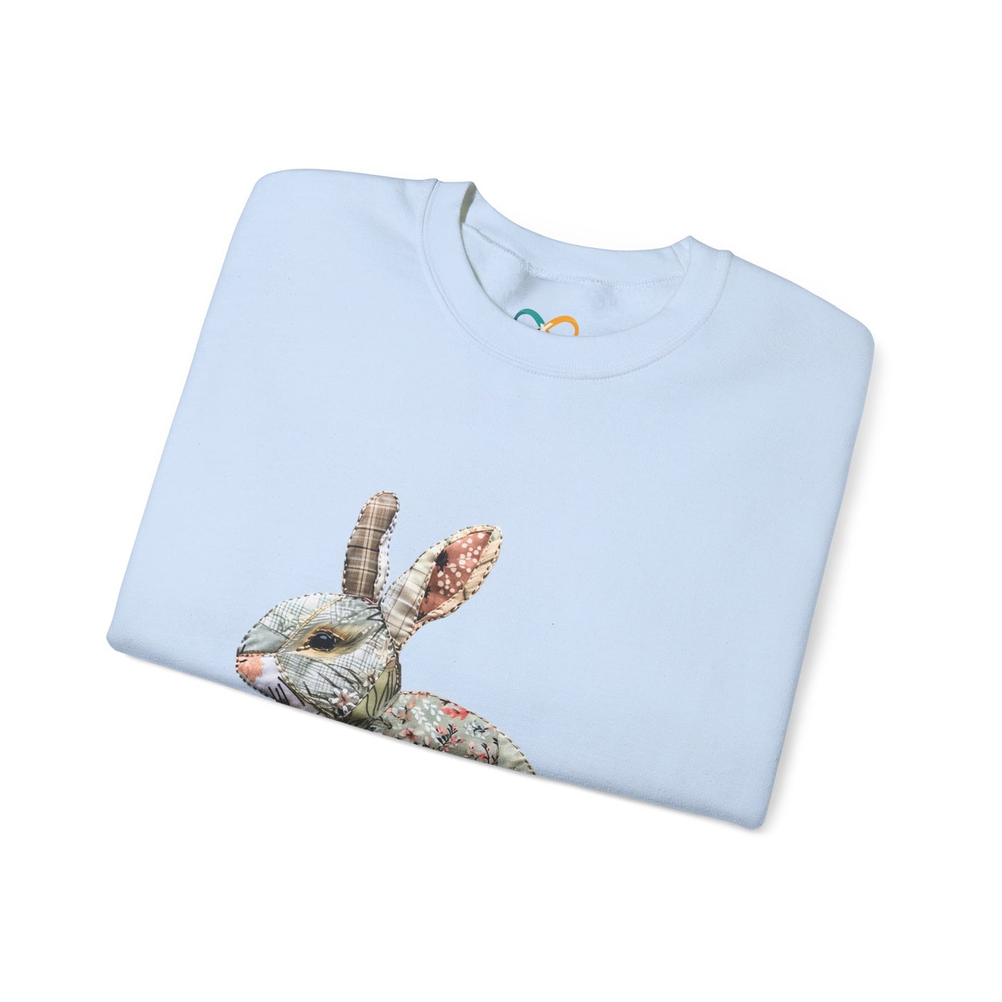 Easter Bunny Faux-Quilt Crewneck Sweatshirt