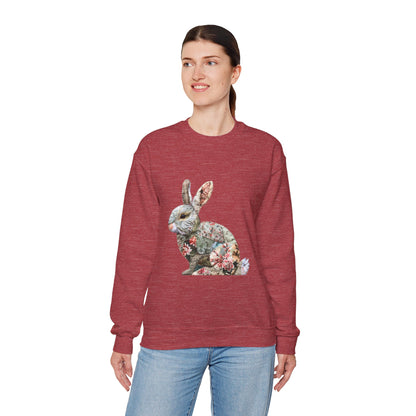 Easter Bunny Faux-Quilt Crewneck Sweatshirt