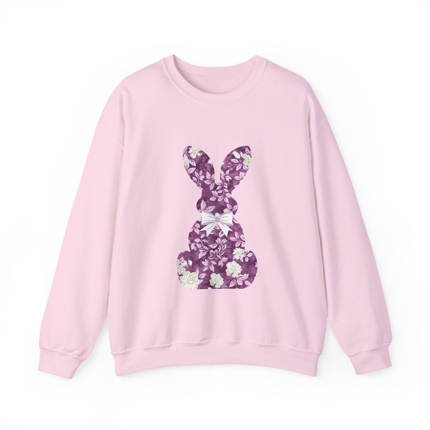 Floral Bunny Sweatshirt — Pink & Blue Easter Crewneck