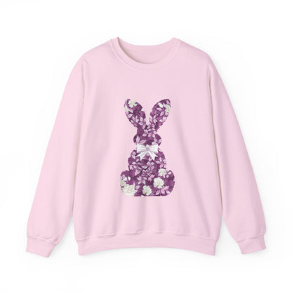 Floral Bunny Sweatshirt — Pink & Blue Easter Crewneck
