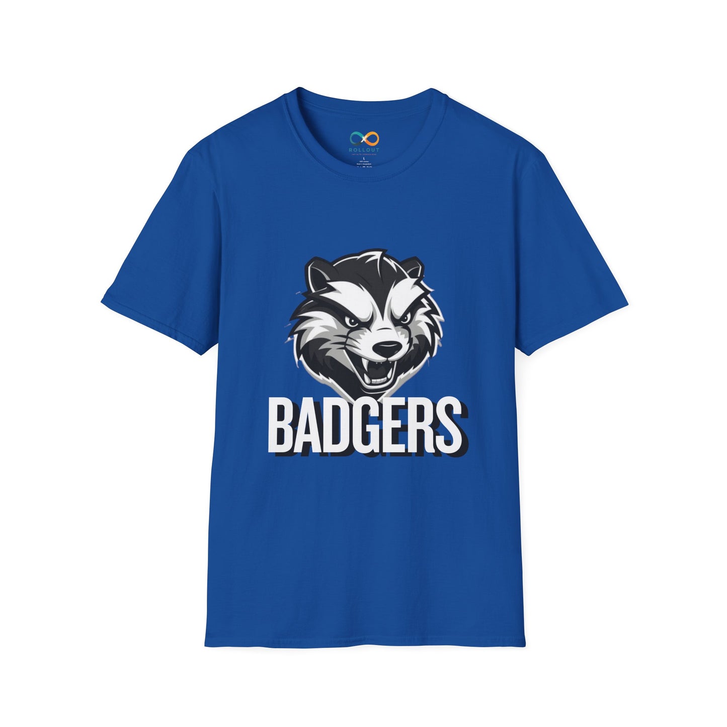9 Badgers Mascot T‑Shirt — Fierce Badger Logo Tee w/ number 9