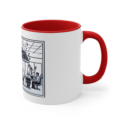 Office Chaos Fire Scene Accent Mug – Perfect for Busy Professionals