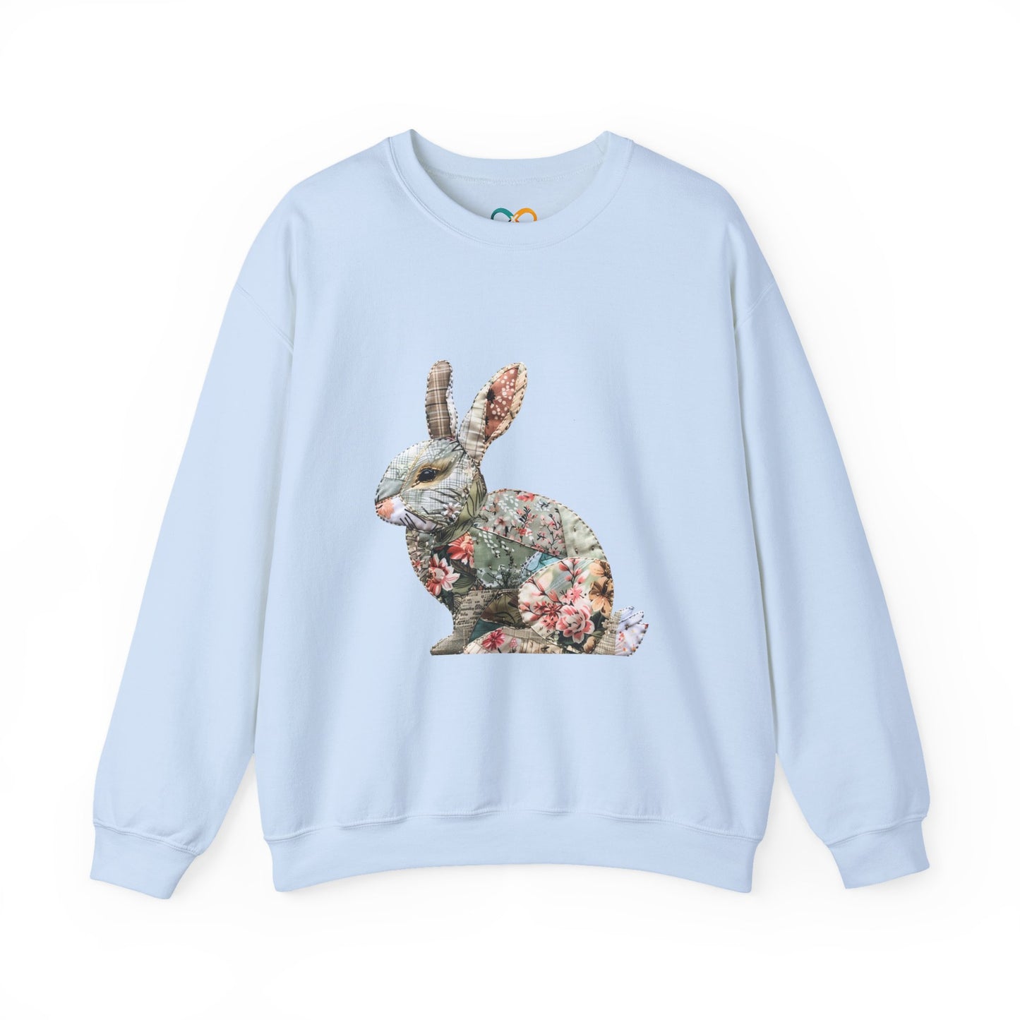 Easter Bunny Faux-Quilt Crewneck Sweatshirt