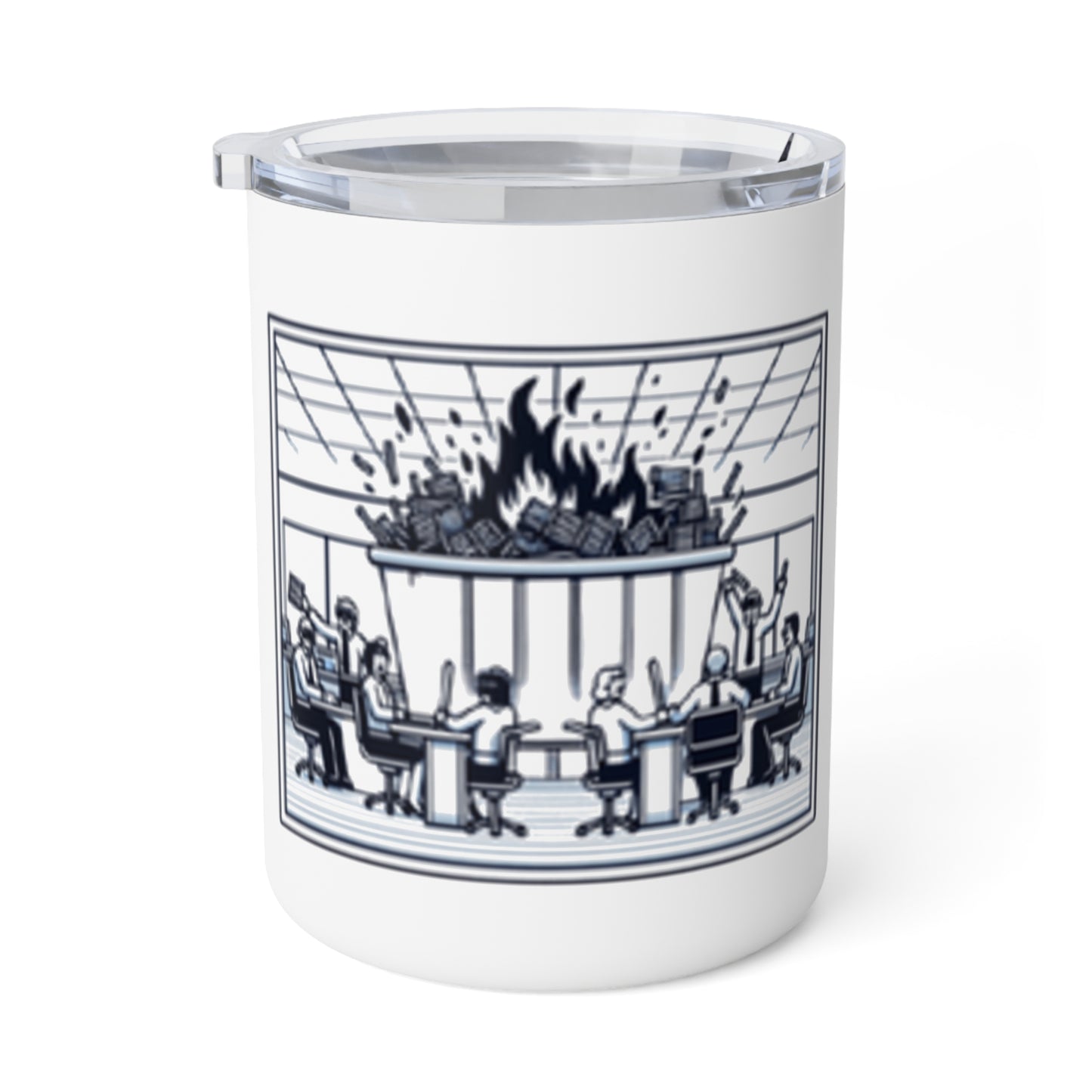 Office Chaos Fire Scene Accent Mug - For Busy Professionals