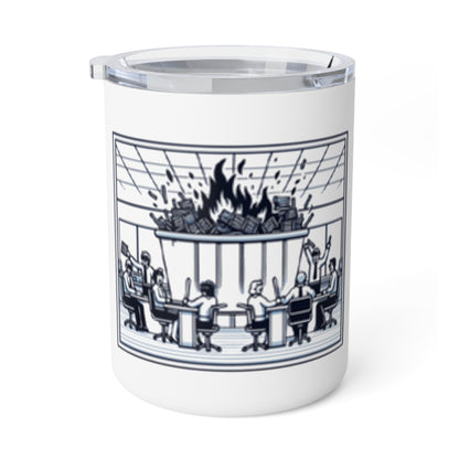Office Chaos Fire Scene Accent Mug - For Busy Professionals