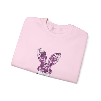 Floral Bunny Sweatshirt — Pink & Blue Easter Crewneck