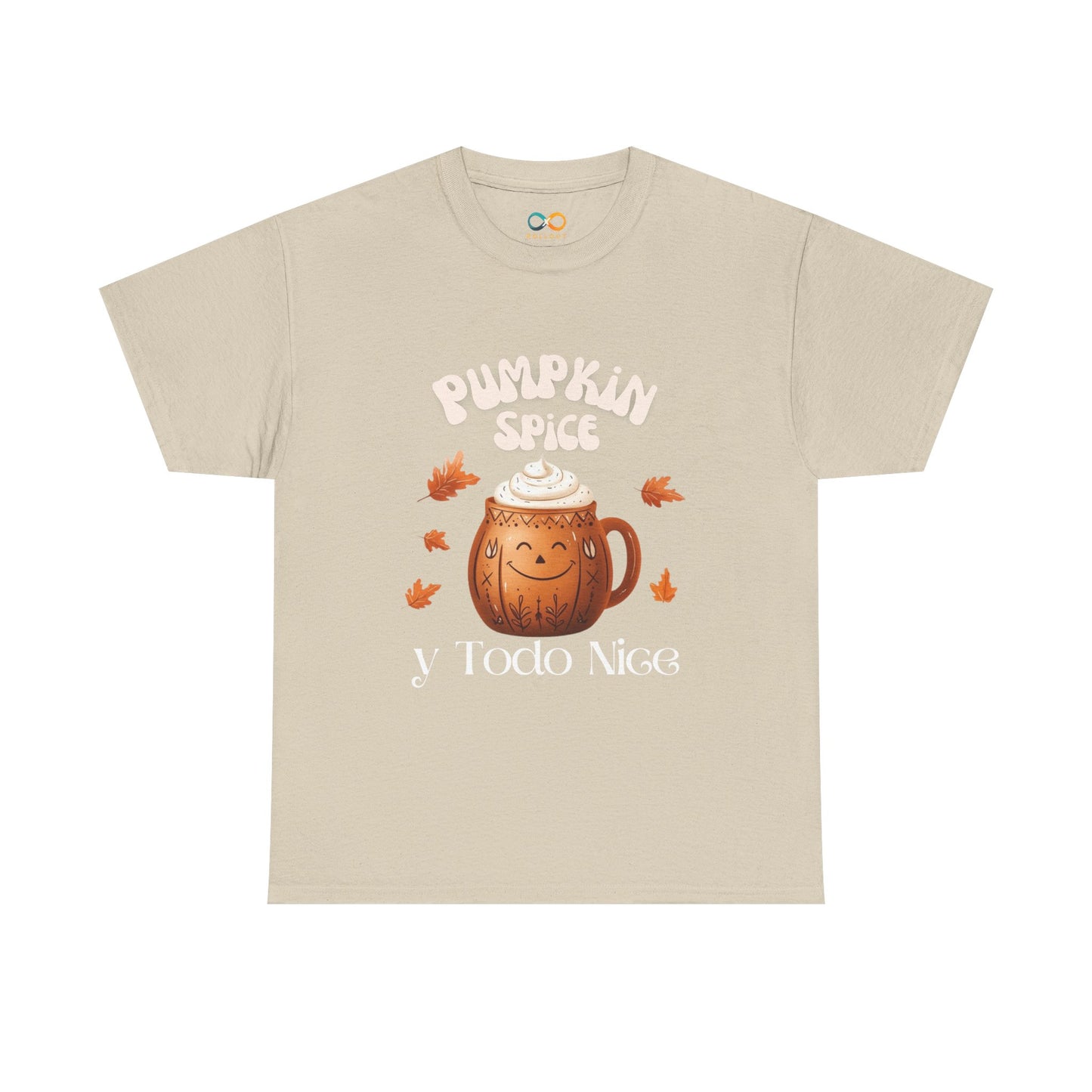 Pumpkin Spice y Todo Nice Unisex Heavy Cotton Tee, Autumn Shirt, Fall Apparel, Holiday Gift, Cozy Layering, Halloween T-Shirt