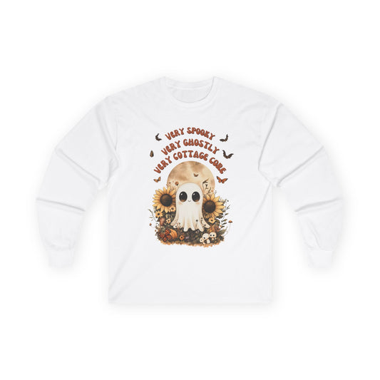 Very Spooky Long Sleeve Tee, Unisex Ghost Tee, Halloween Apparel, Cottagecore Style Shirt, Fall Fashion, Festival Top