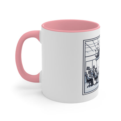 Office Chaos Fire Scene Accent Mug – Perfect for Busy Professionals