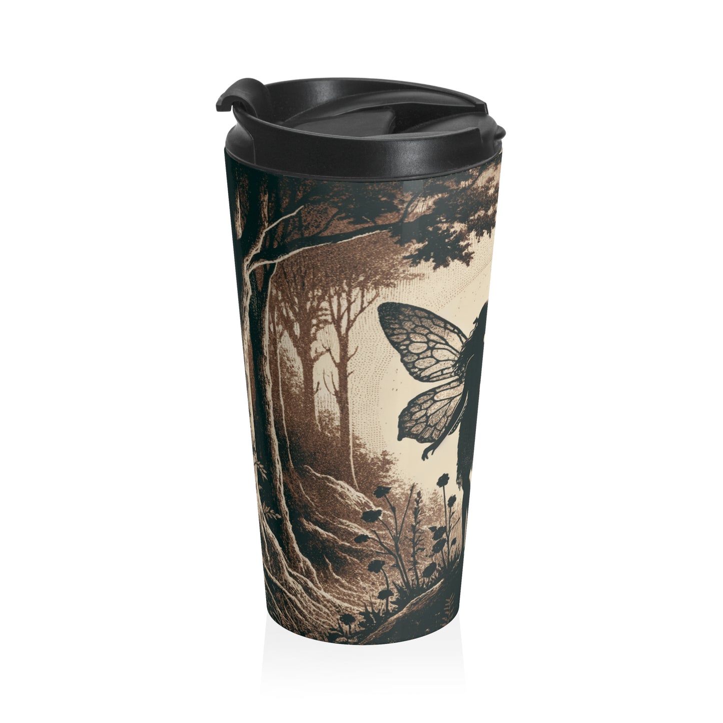 Enchanted Fairy Silhouette Stainless Steel Travel Mug — Unique Design