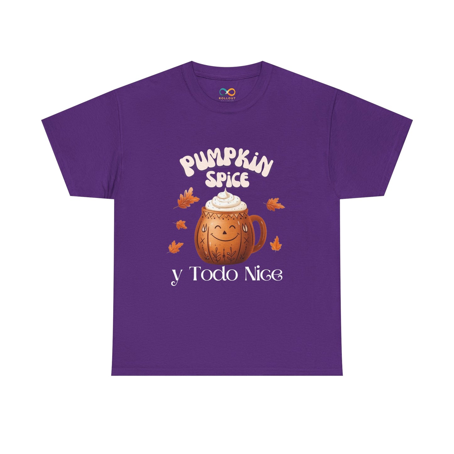 Pumpkin Spice y Todo Nice Unisex Heavy Cotton Tee, Autumn Shirt, Fall Apparel, Holiday Gift, Cozy Layering, Halloween T-Shirt