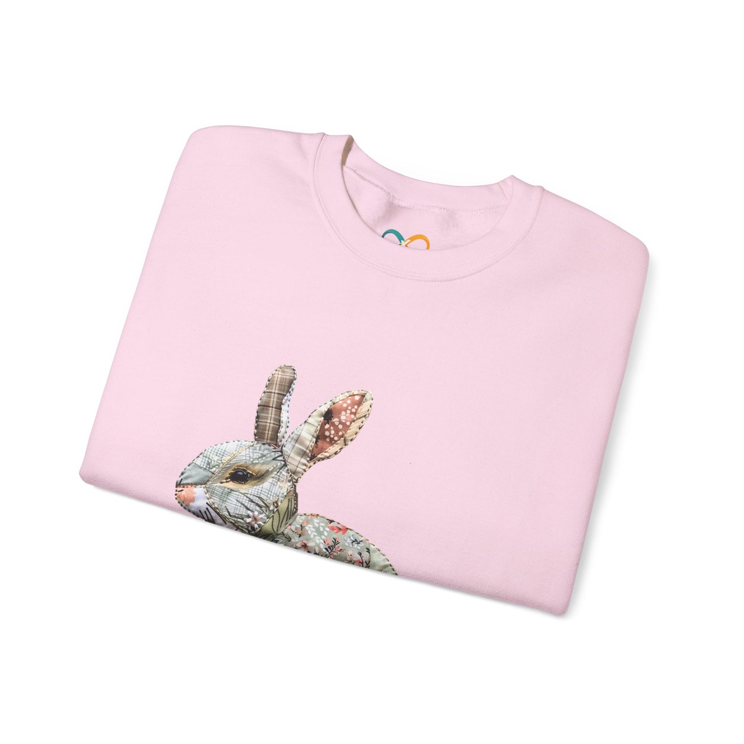 Easter Bunny Faux-Quilt Crewneck Sweatshirt
