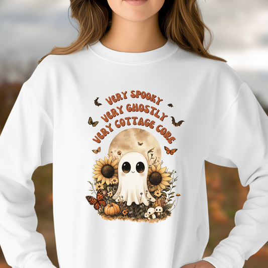 Very Spooky Long Sleeve Tee, Unisex Ghost Tee, Halloween Apparel, Cottagecore Style Shirt, Fall Fashion, Festival Top