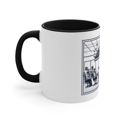 Office Chaos Fire Scene Accent Mug – Perfect for Busy Professionals