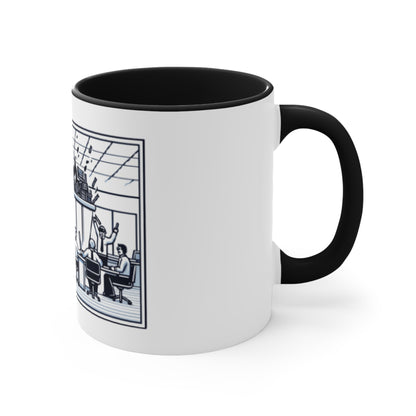 Office Chaos Fire Scene Accent Mug – Perfect for Busy Professionals