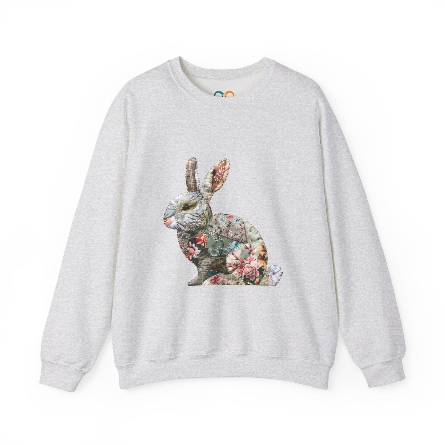 Easter Bunny Faux-Quilt Crewneck Sweatshirt