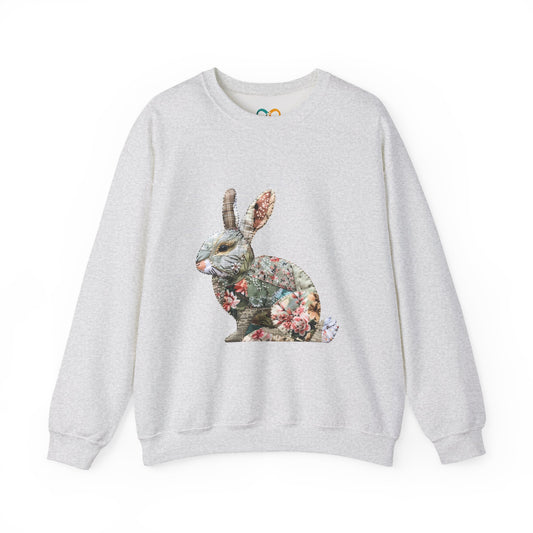 Easter Bunny Faux-Quilt Crewneck Sweatshirt