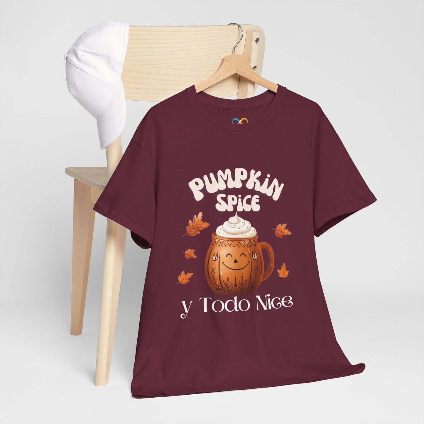 Pumpkin Spice y Todo Nice Unisex Heavy Cotton Tee, Autumn Shirt, Fall Apparel, Holiday Gift, Cozy Layering, Halloween T-Shirt