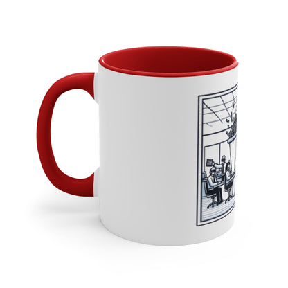 Office Chaos Fire Scene Accent Mug – Perfect for Busy Professionals