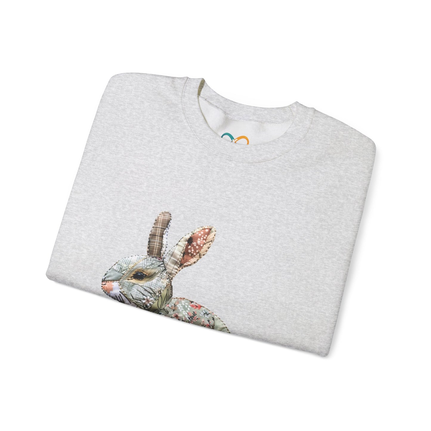 Easter Bunny Faux-Quilt Crewneck Sweatshirt