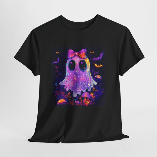 Ghost Tee - Halloween Neon Whimsical Cottage Core Unisex Heavy Cotton