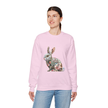 Easter Bunny Faux-Quilt Crewneck Sweatshirt