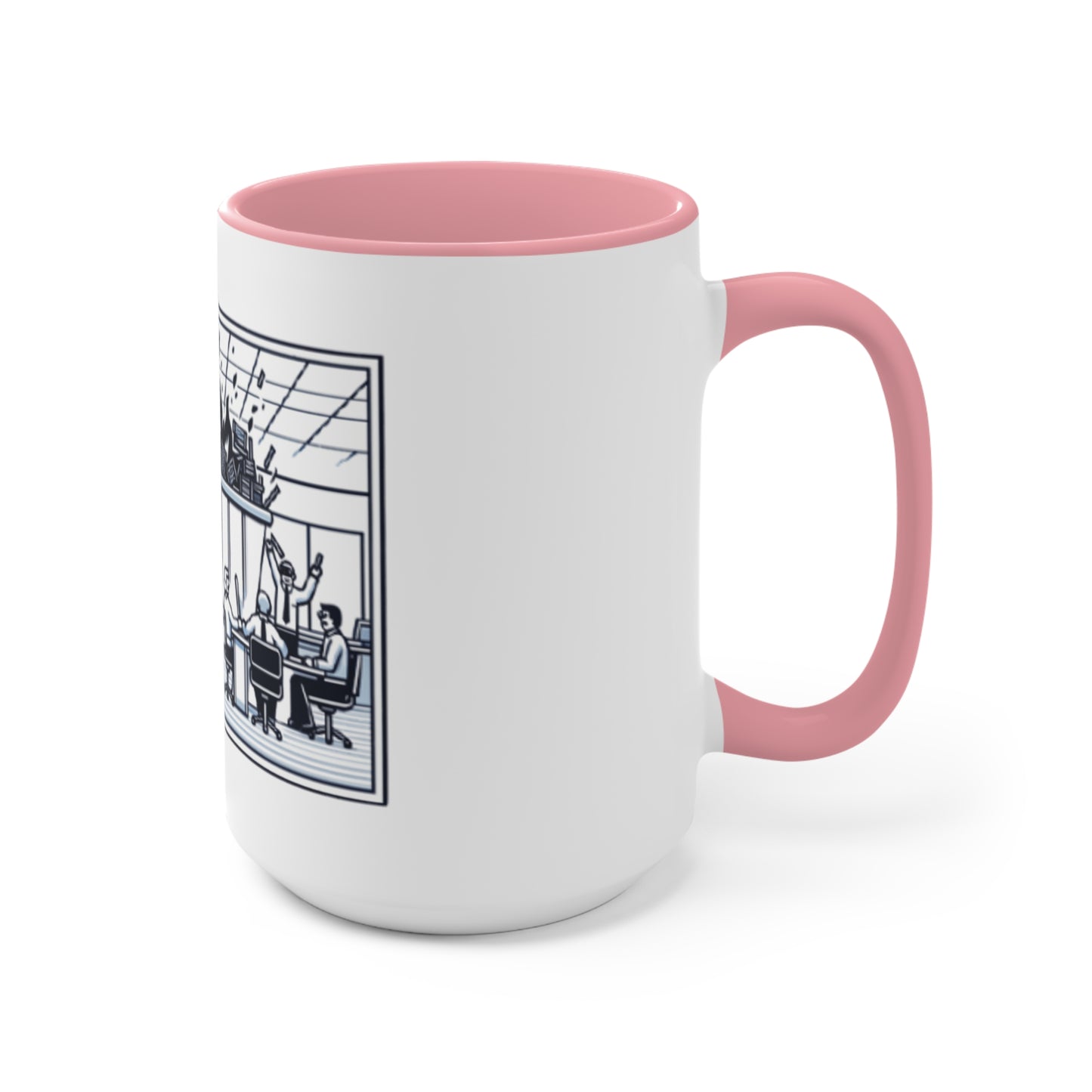 Office Chaos Fire Scene Accent Mug – Perfect for Busy Professionals