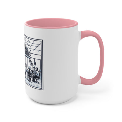 Office Chaos Fire Scene Accent Mug – Perfect for Busy Professionals