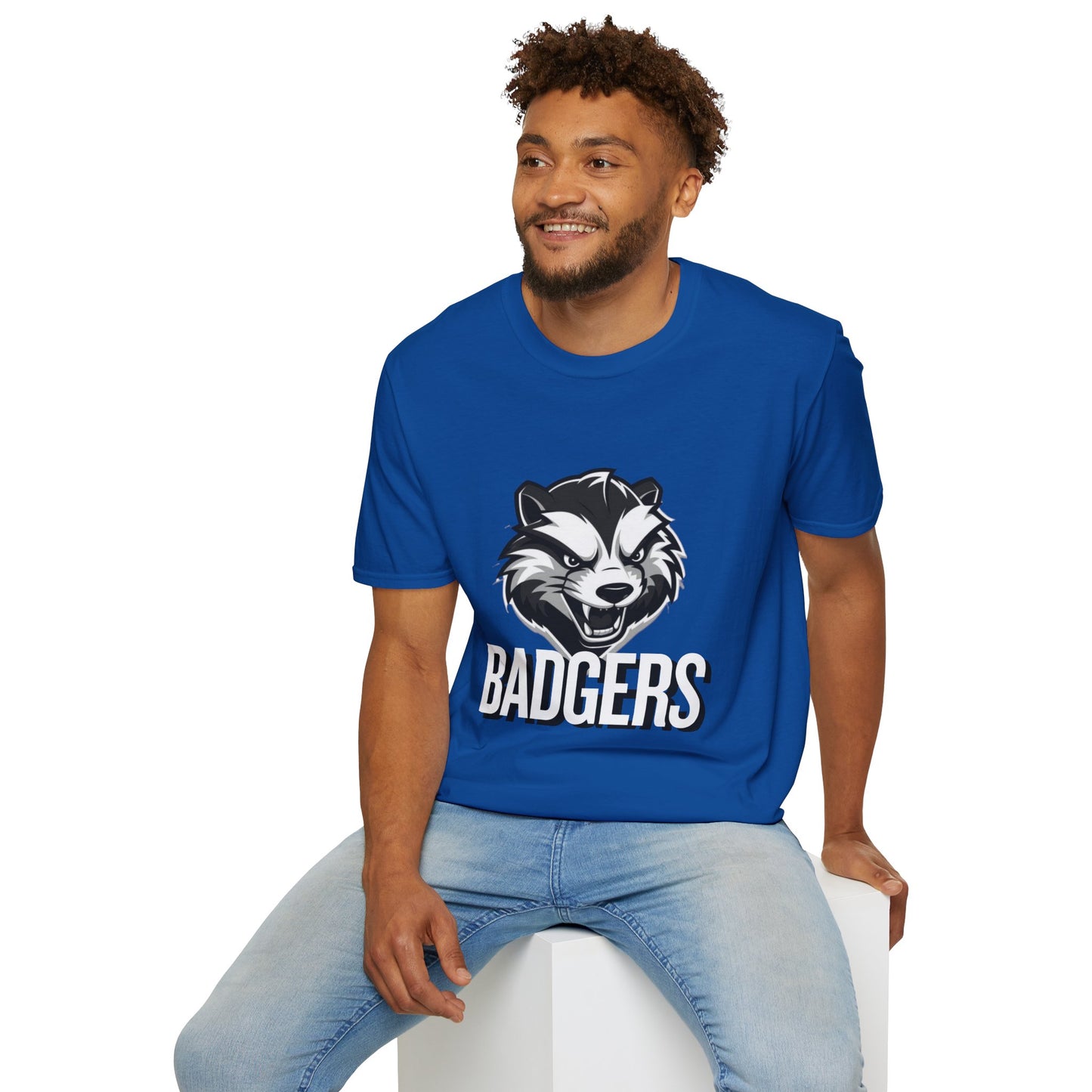 9 Badgers Mascot T‑Shirt — Fierce Badger Logo Tee w/ number 9