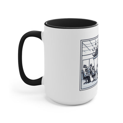 Office Chaos Fire Scene Accent Mug – Perfect for Busy Professionals