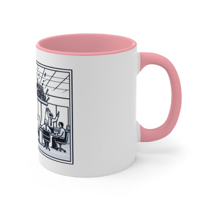Office Chaos Fire Scene Accent Mug – Perfect for Busy Professionals